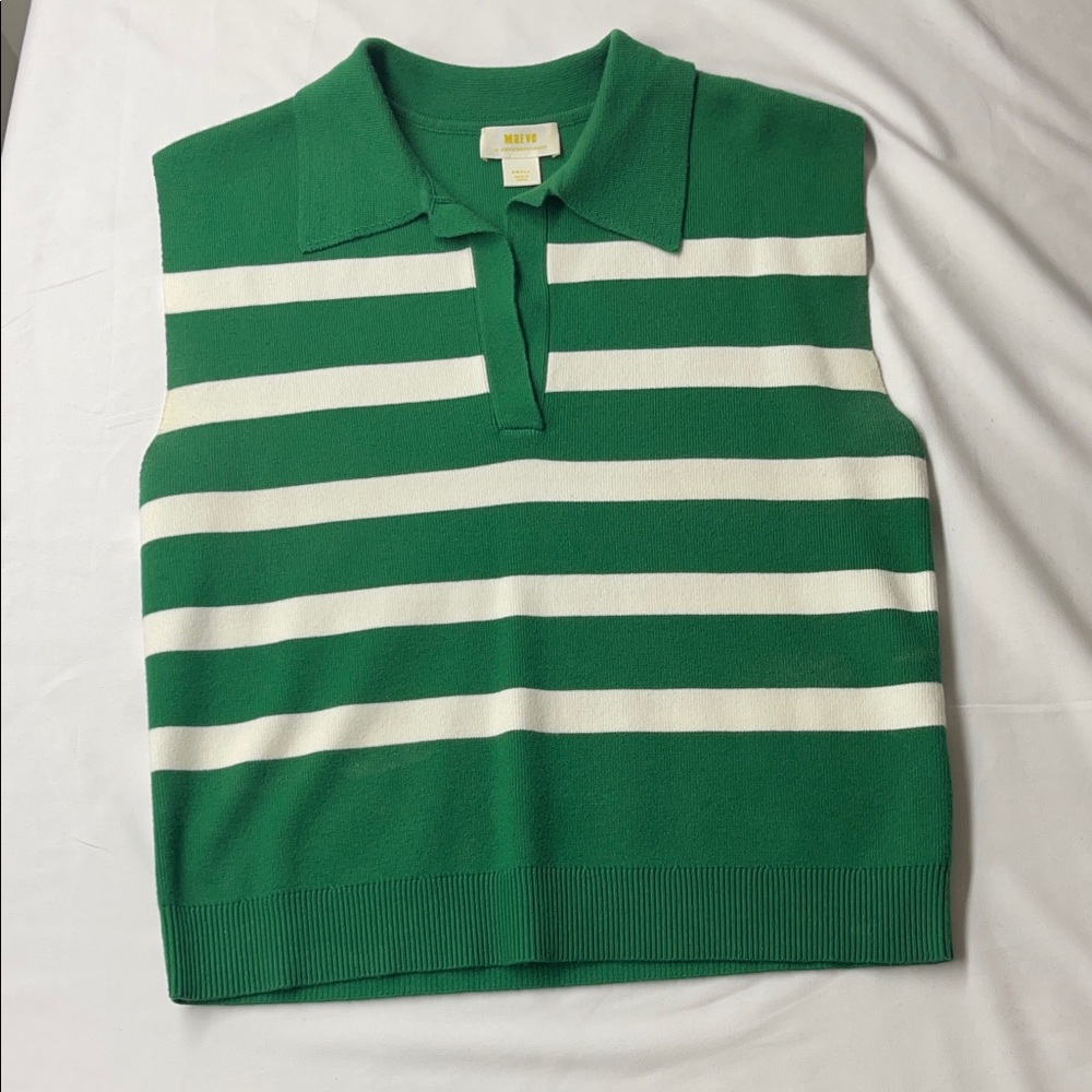 Anthropologie Maeve Green Knit Vest Top